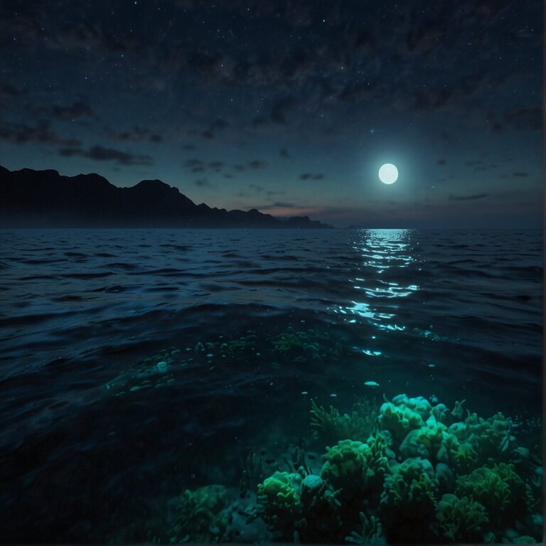 underwater world of bioluminescent plankton