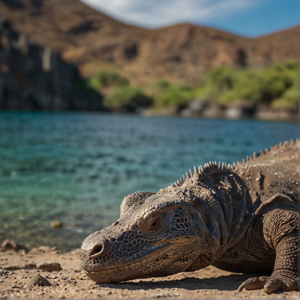tracking komodo dragons in indonesia